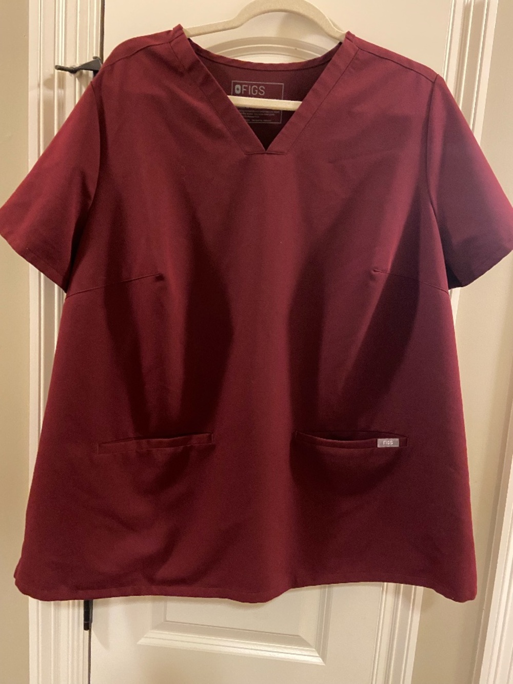 Figs Casma Three Pocket Scrub Top Burgundy - 3XL